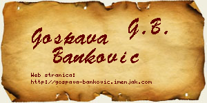 Gospava Banković vizit kartica